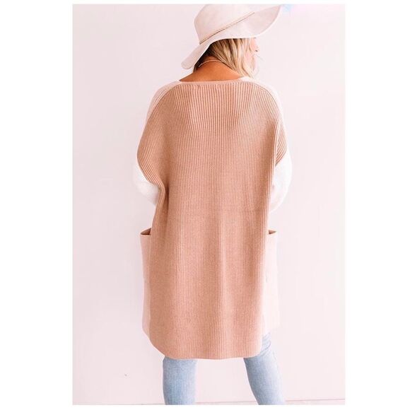 COLOR Block Open Knit Cardigan - Picture 4 of 10